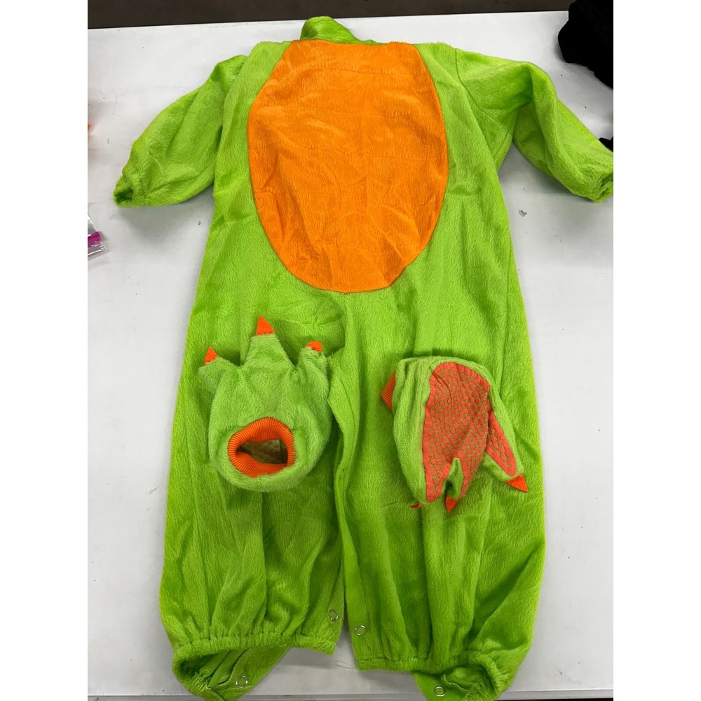 Fun World Dinosaur Costume Jumpsuit Green Orange Kids 12-18 Months CK4548MWM